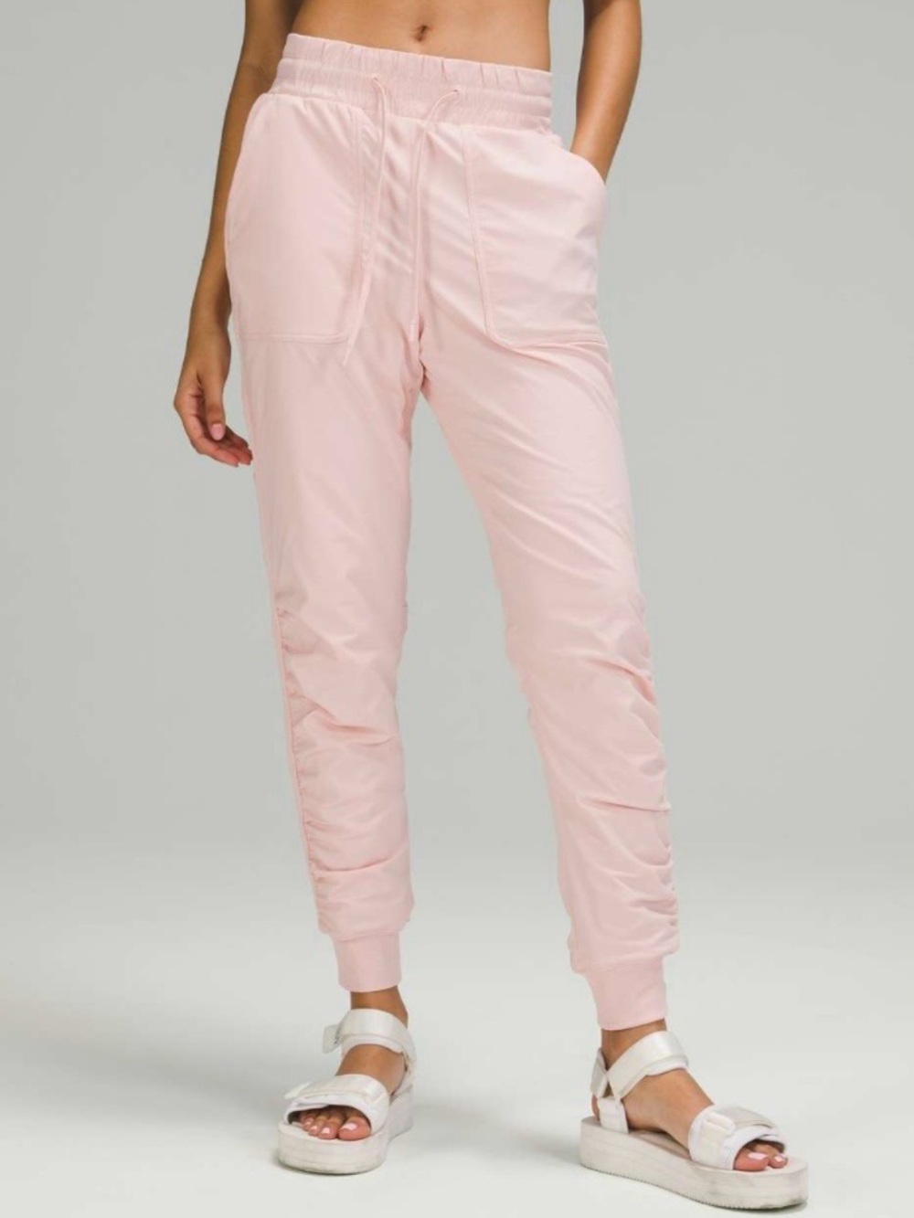 Lululemon Beyond The Studio Lined Jogger Pink Mist High Rise Pants Womens Size 6